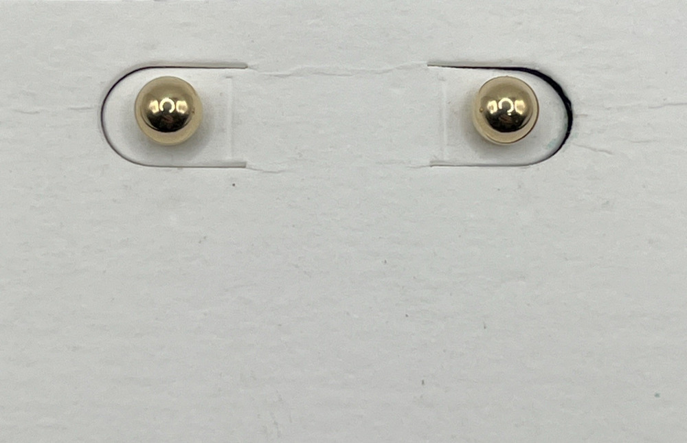 14K Yellow Gold 4.8mm Polished Ball Stud Earrings Dainty Classic Minimalist
